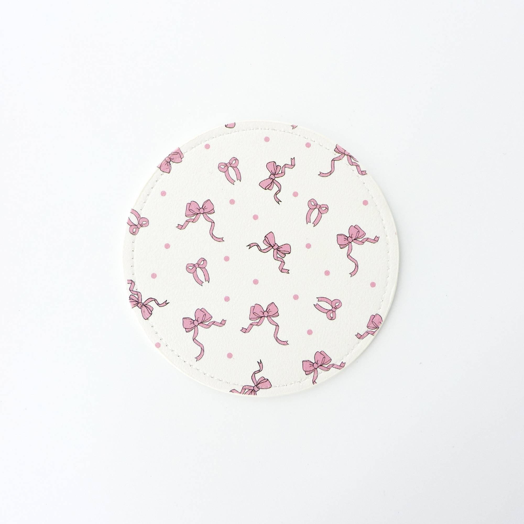 Bow & Heart Car Coaster - Pink