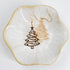Christmas Gift – Golden Pine Tree Earrings with festive gold tree design