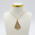 Christmas Gift – Golden Pine Tree Necklace with festive gold tree pendant