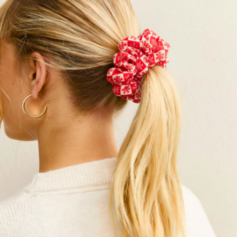 Holiday gifts - Christmas Hair Scrunchie offering a sweet pop of Christmas colour