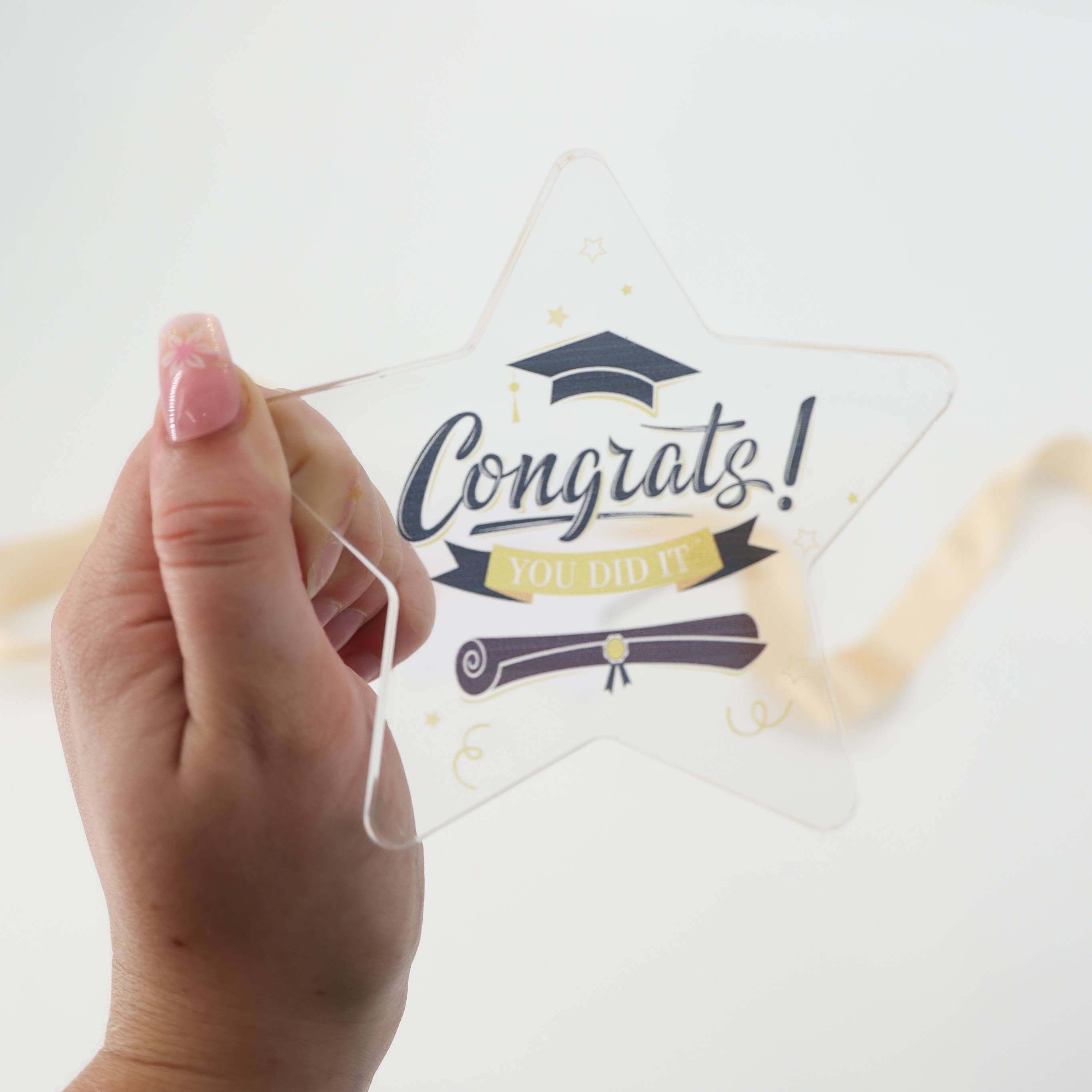 Congrats Star Plaque – keepsake plaque for exam success