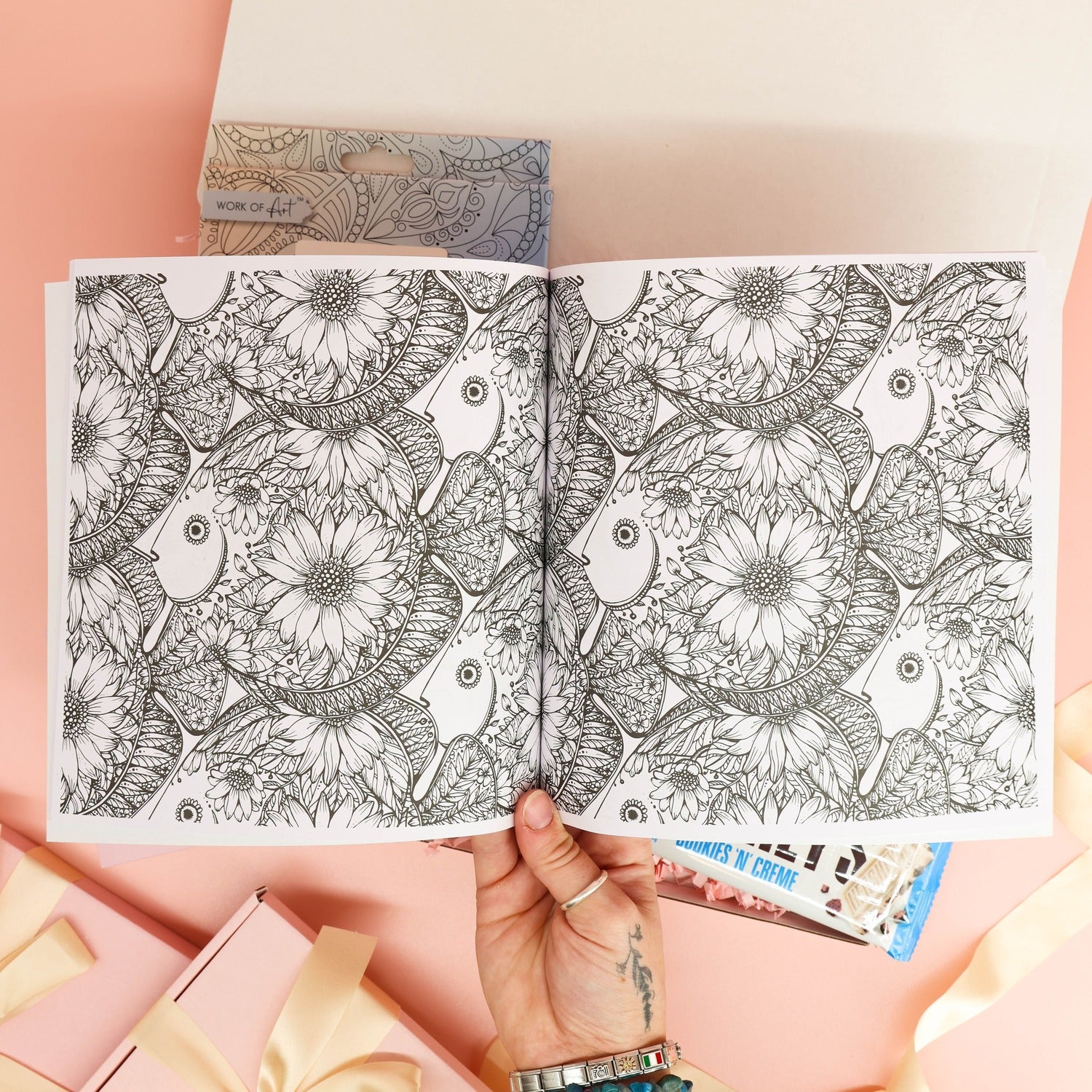 get well soon gift – mindful recovery box with relaxing colouring activities and sweet treats