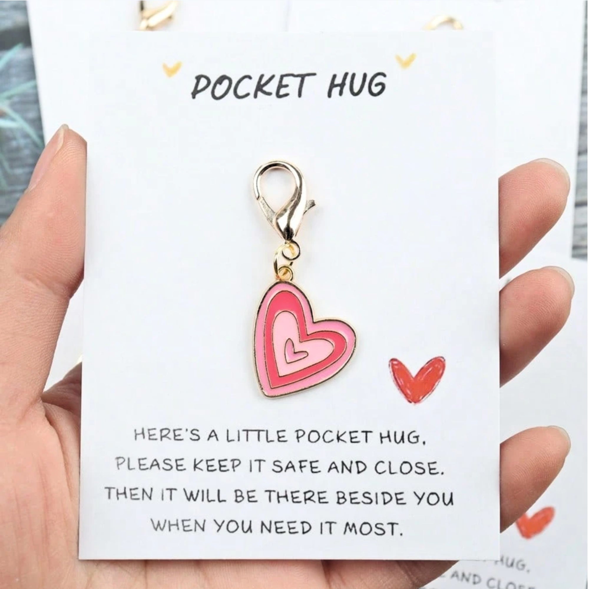 Gifts for her – heart charm comfort keyring