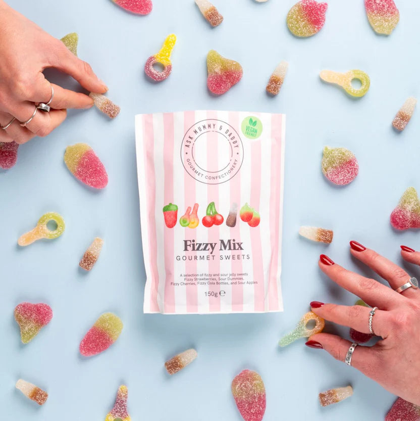 fizzy fruit mix share bag – vegan gourmet fizzy sweets assortment