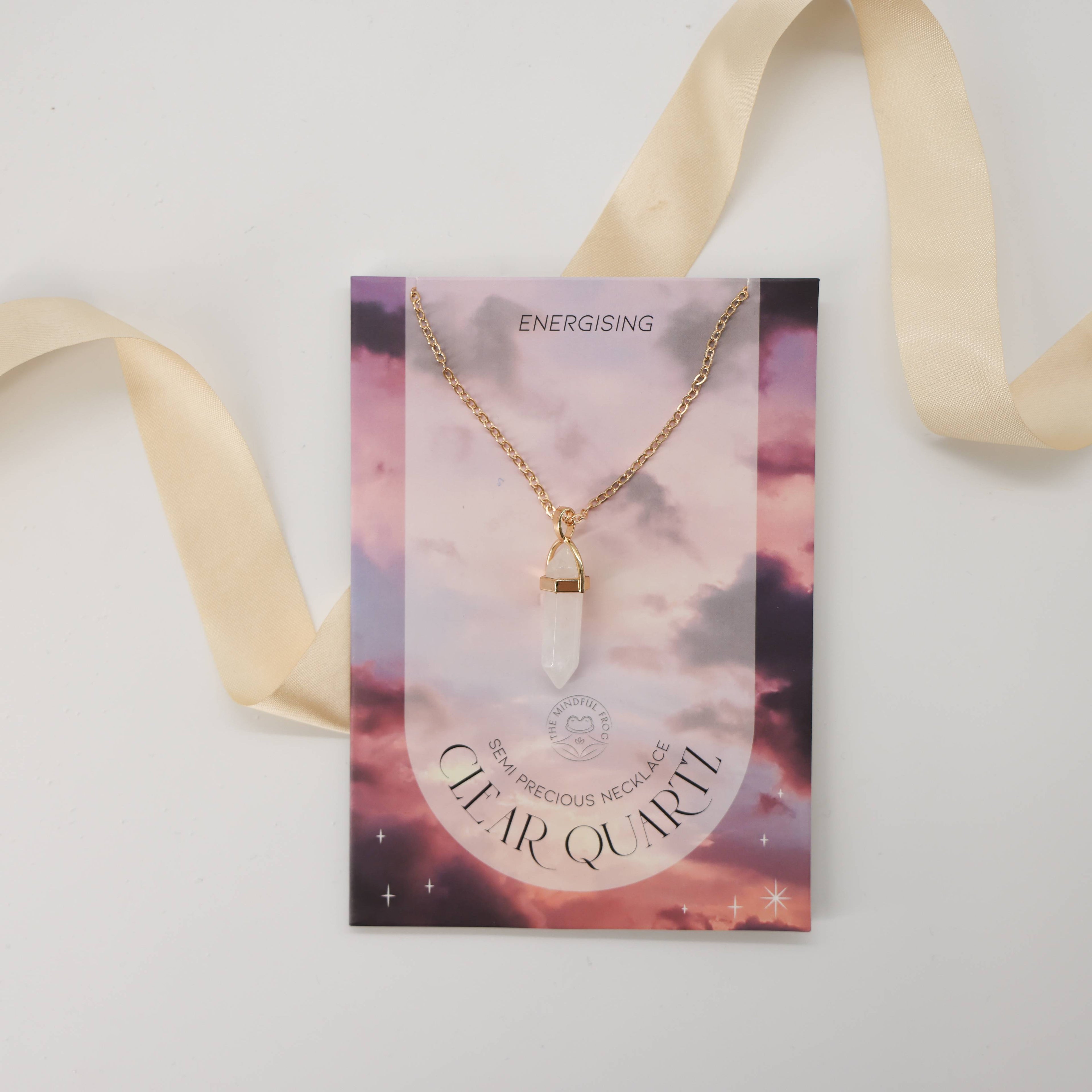 Clear Quartz Necklace – energising crystal gift for her