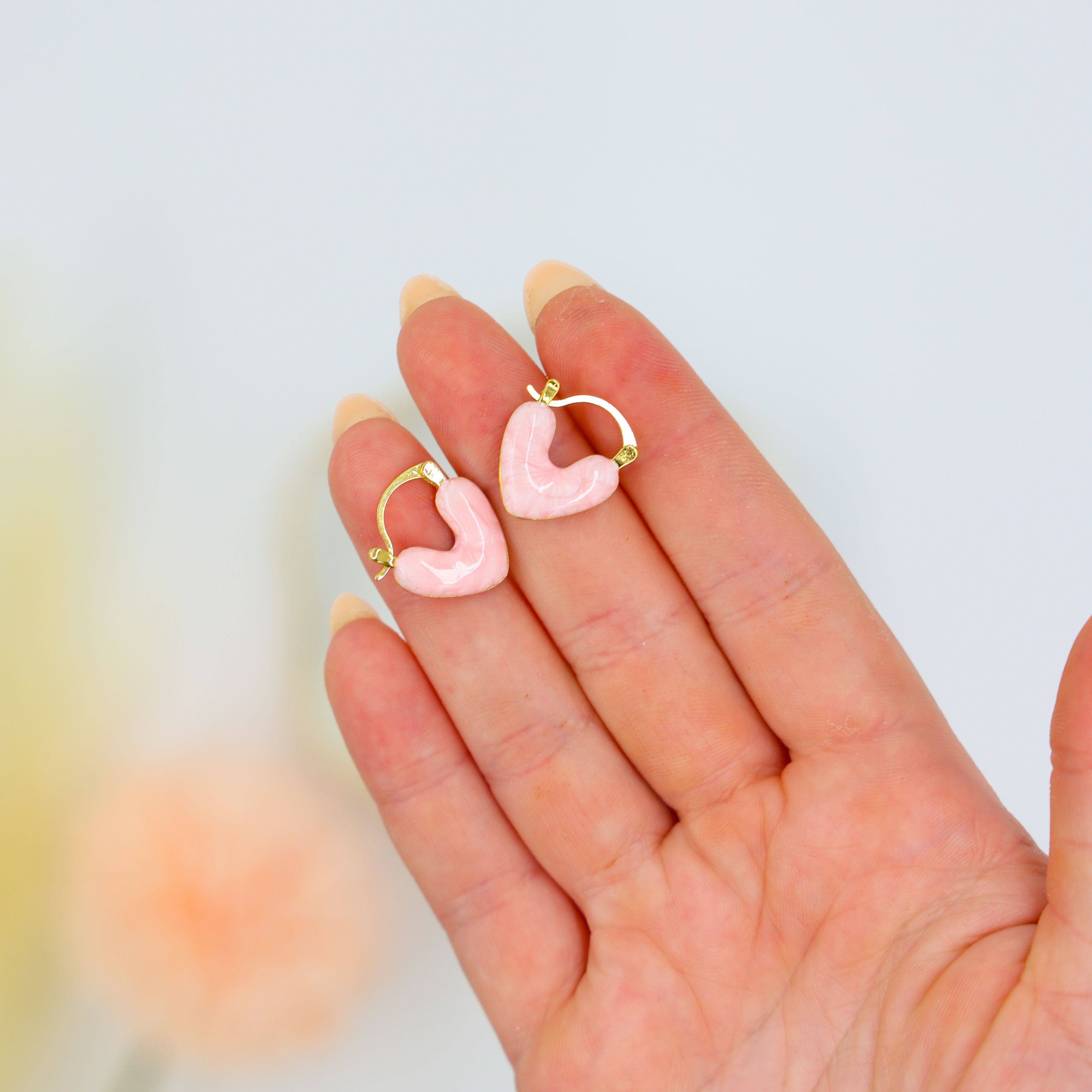 Elegant Pink Heart Crystal Earrings – jewellery gift for her