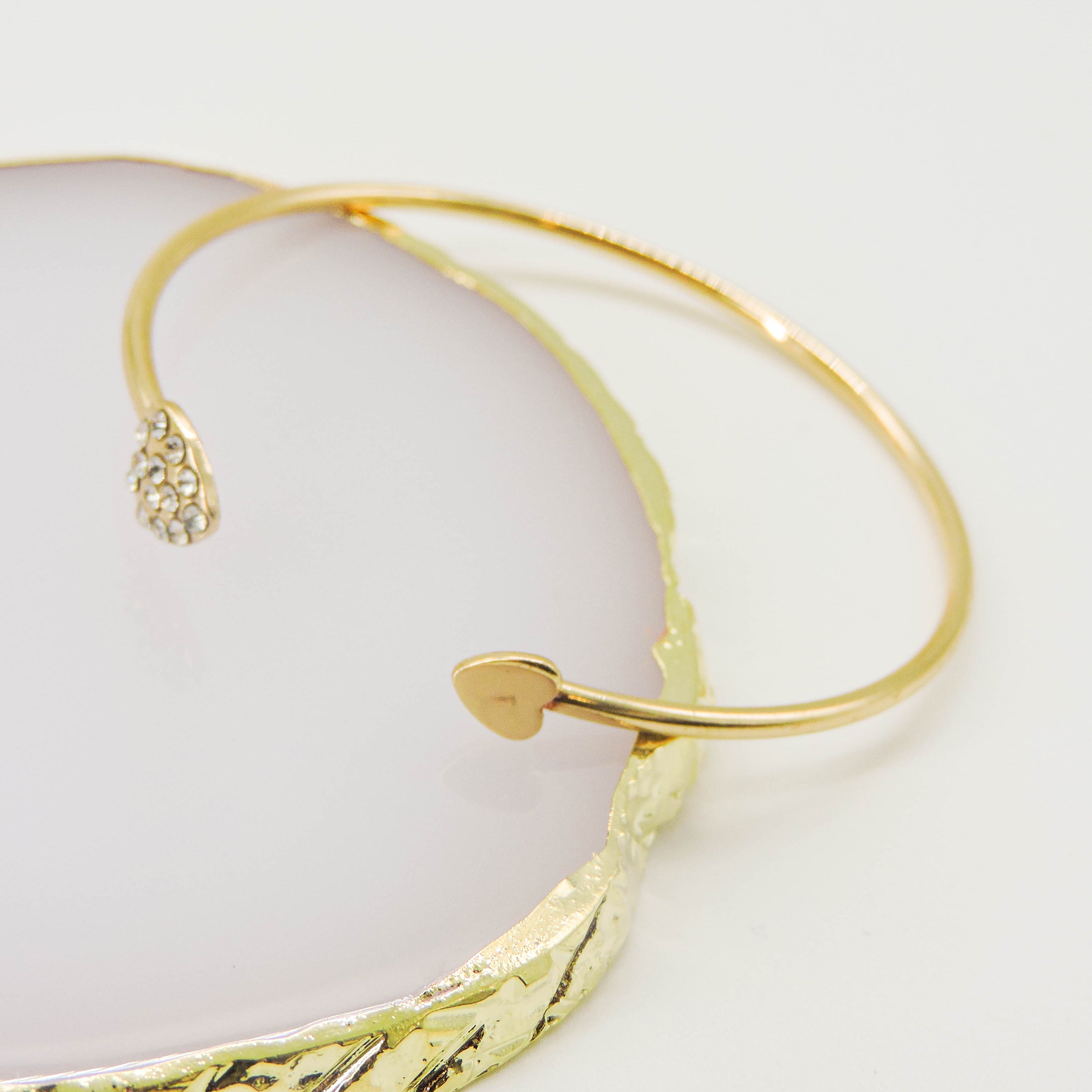 Gold Heart & Diamond Bracelet