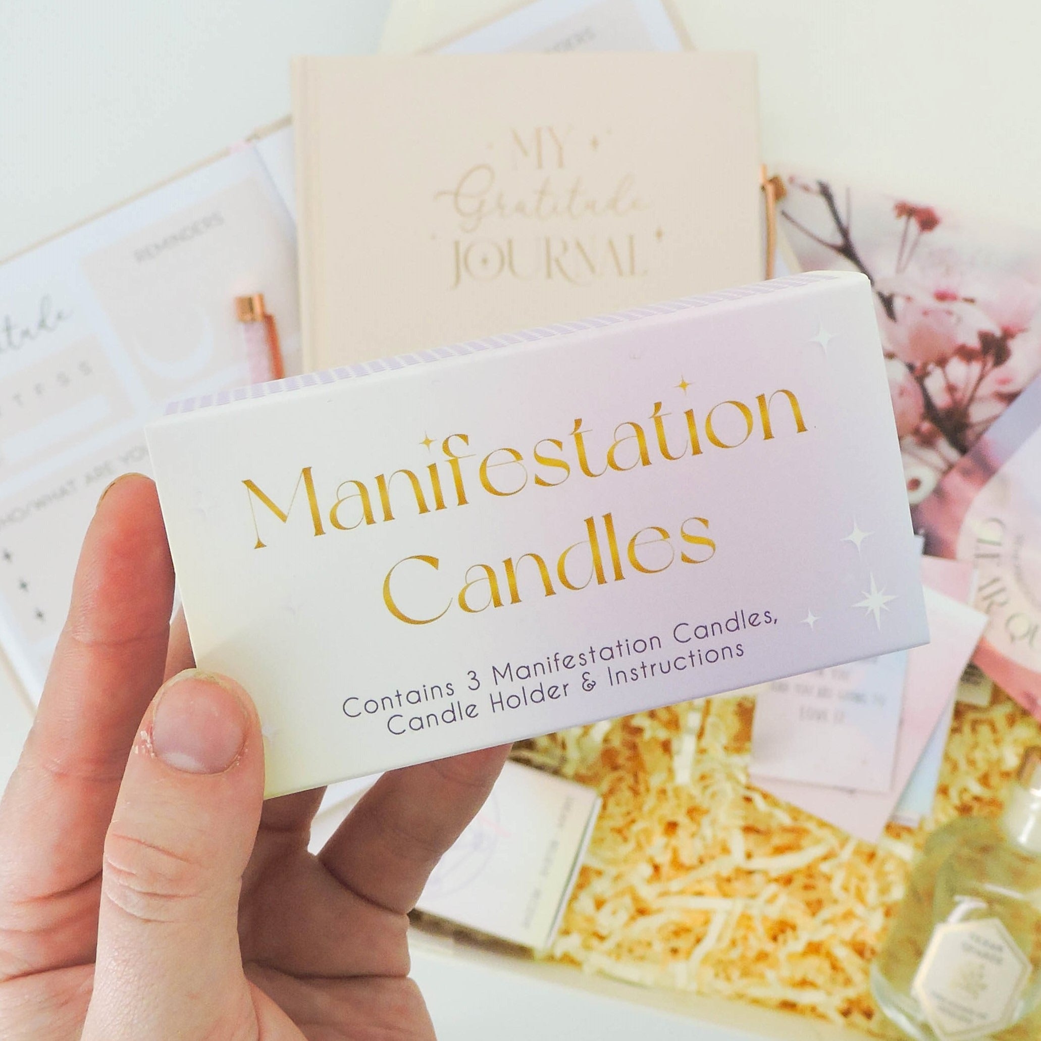 Gratitude & Manifestation Box – wellness package offering a mindful blend of journaling and ritual