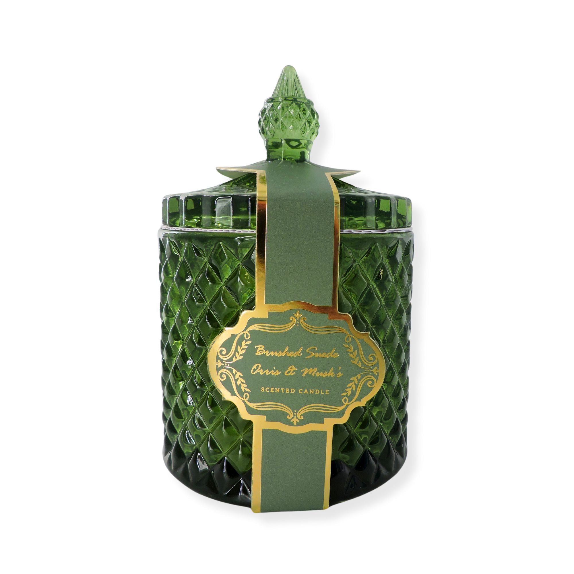 Luxe Green Glass Scented Candle