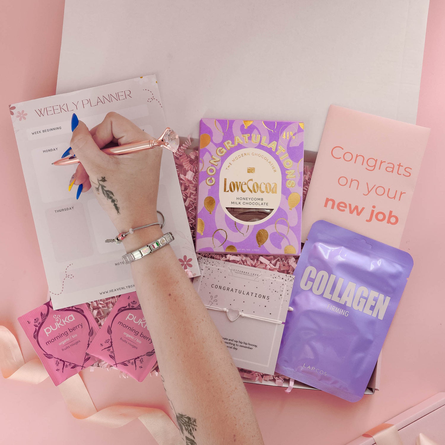 New Job Gift Box – luxury congratulations hamper for her with keepsake bracelet