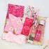 Self care gifts – Rosy Moments box featuring eye masks, hot chocolate, and relaxing bath essentials
