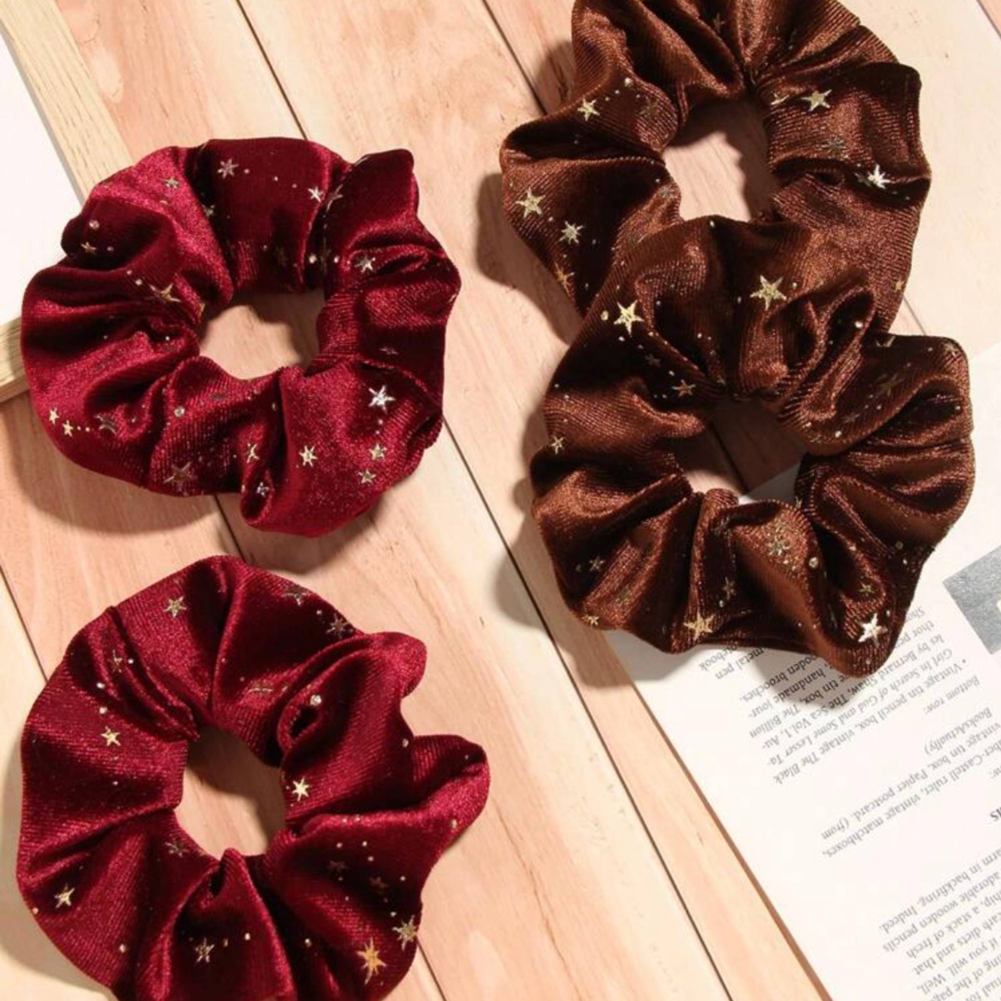 Rustic Velvet Scrunchie Set - 6 Pieces