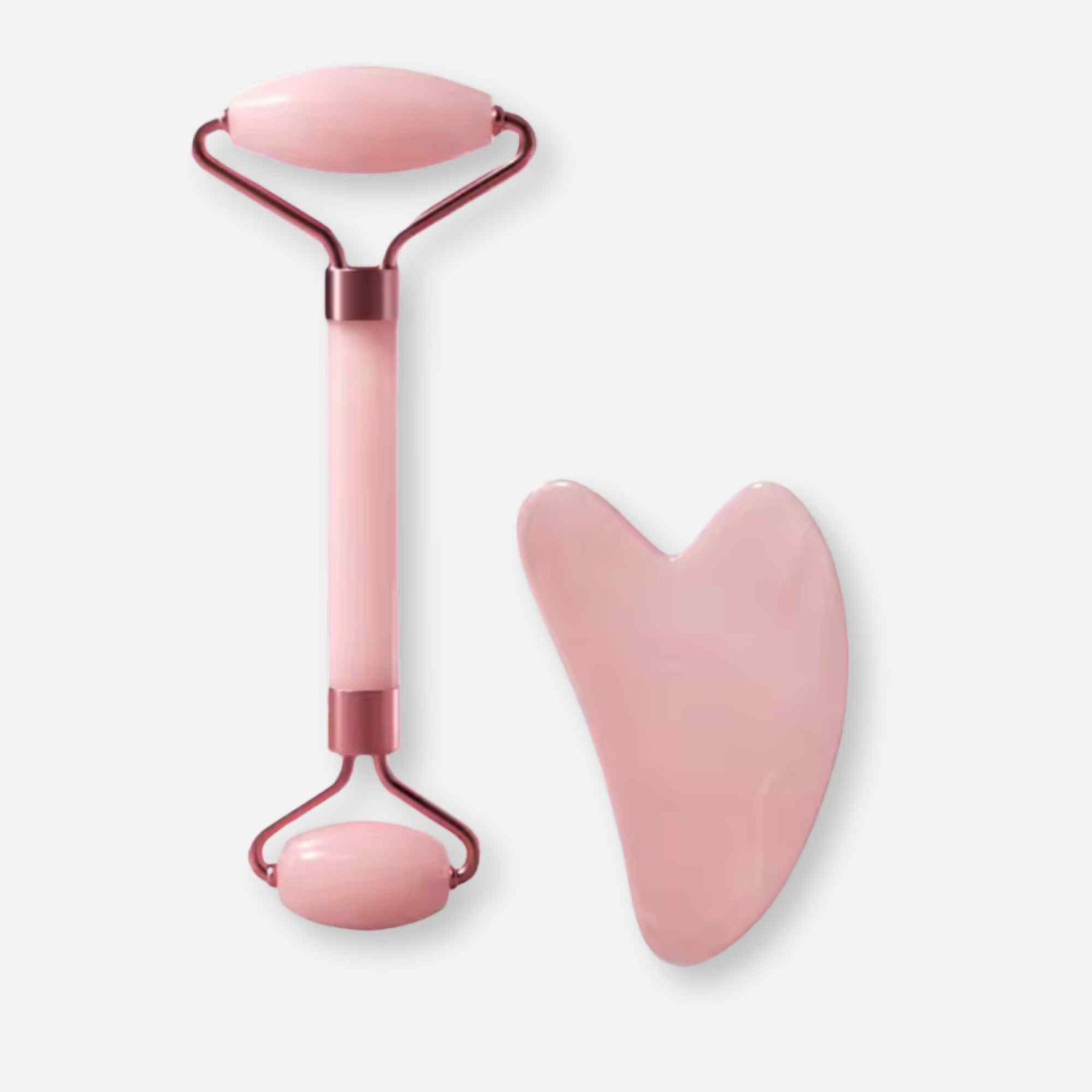 Self Care Gift – Rose Quartz Glow Set with roller and gua sha for radiant skin