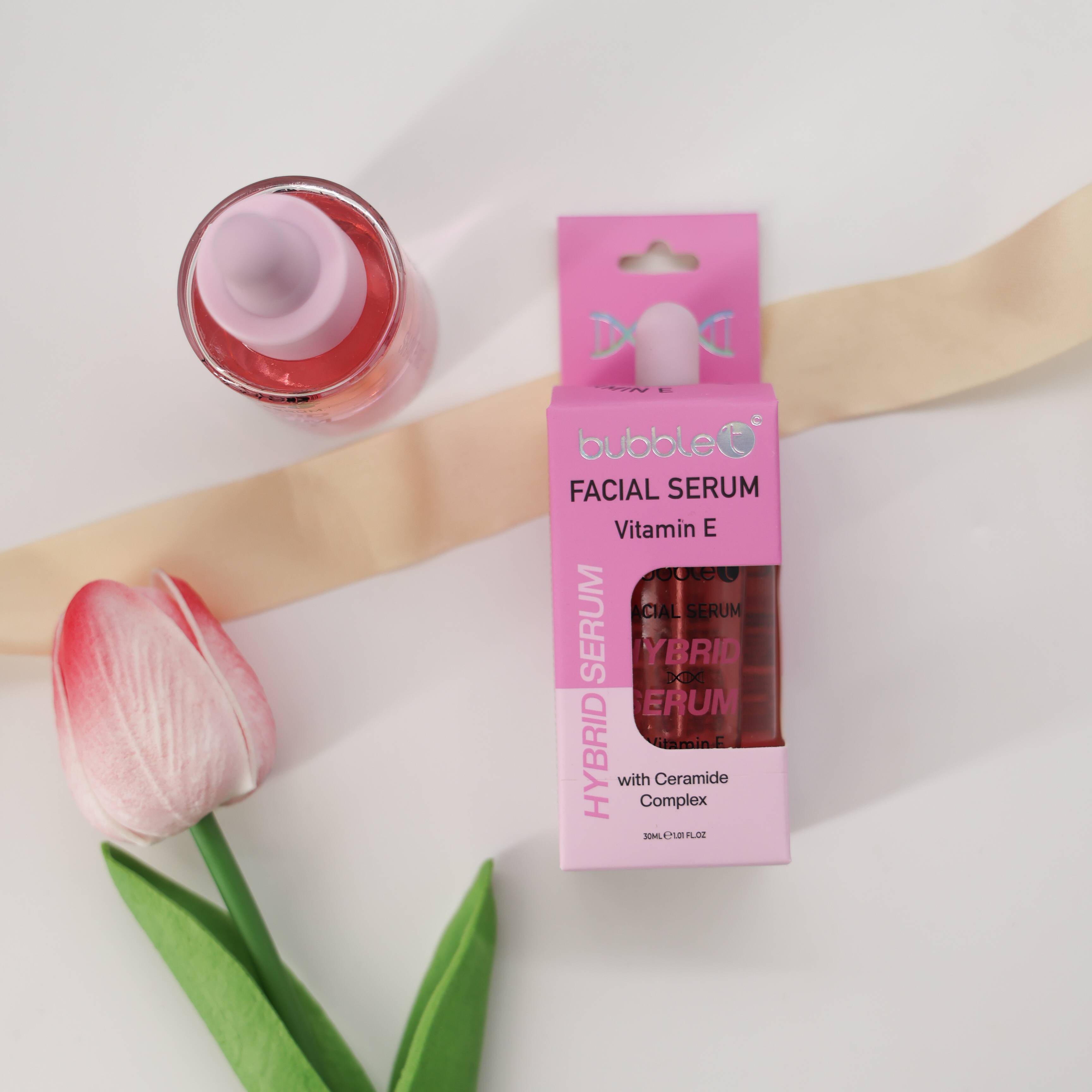 Vitamin E Facial Serum – pink nourishing serum for self care sets