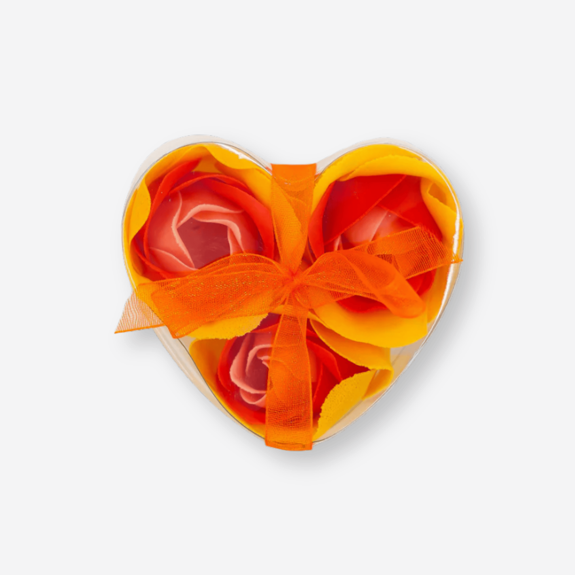 Self care gifts for her – Flower Soap Orange in heart box