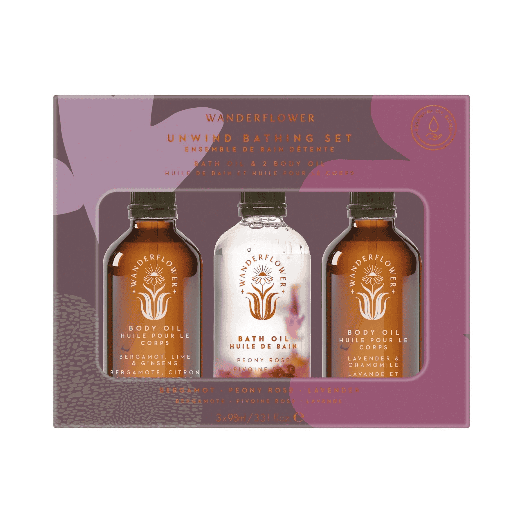 Self care gifts Unwind Bathing Set offering a soothing bath-to-body routine.