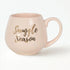 Snuggle Season Mug: A ceramic coffee cup with chic rose gold accents, ideal for warmth and comfort during winter. sold by heavenly boxes
