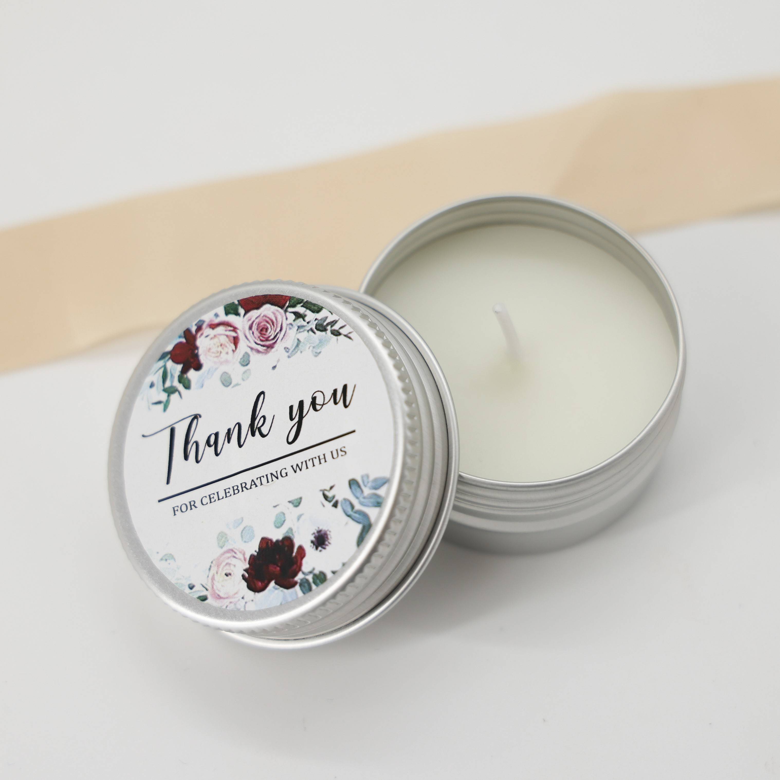 Thank You Candle – floral tin candle for thank you gifts
