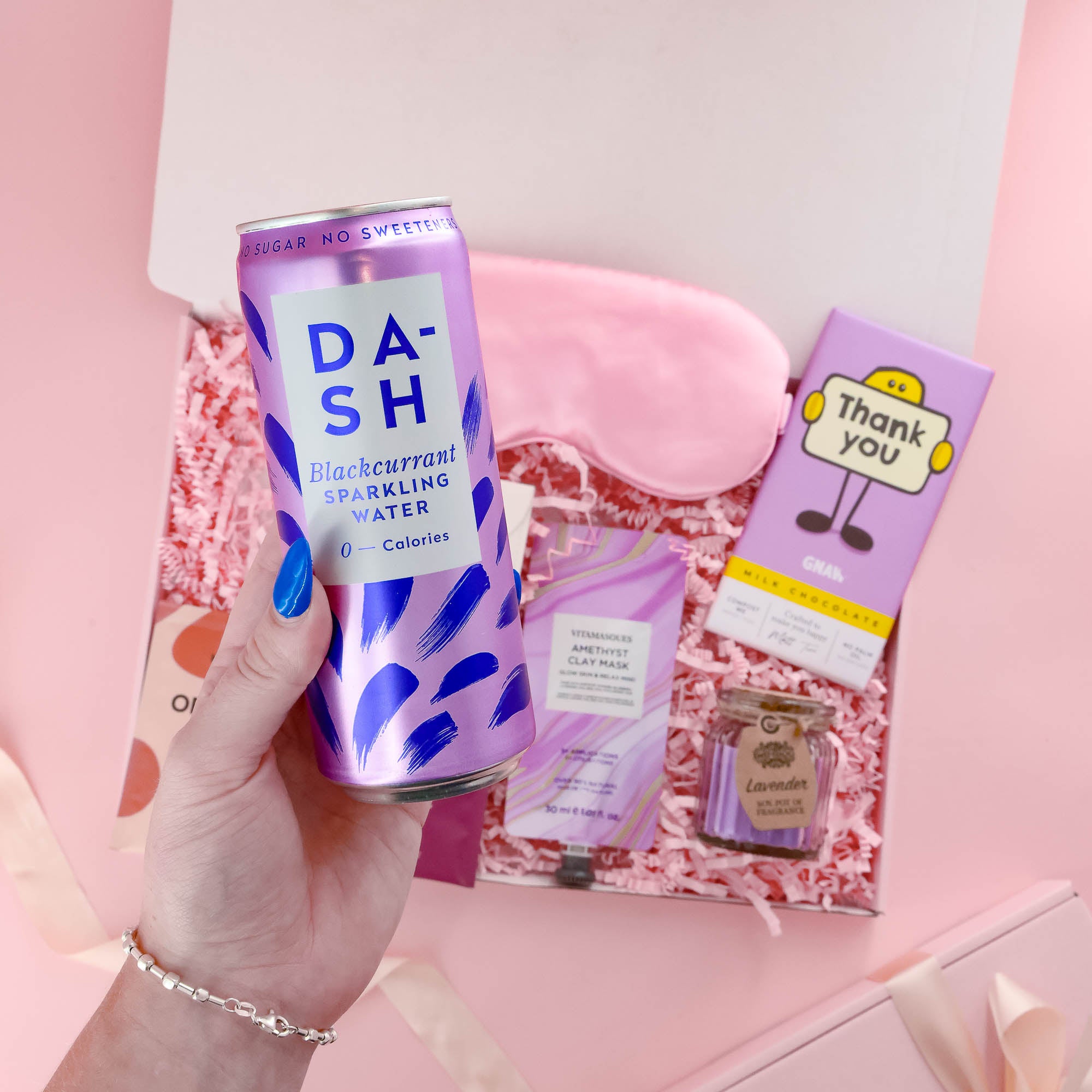 Thank You Gift Box – unique thank you gifts for her with chocolate, drinks, and self-care