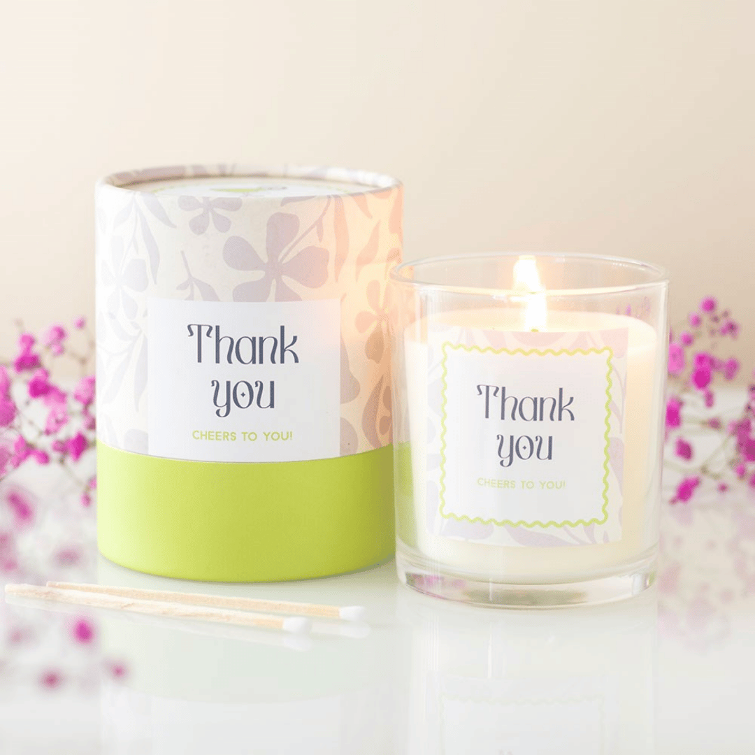 thank you gift – Thank You scented candle with Spicy Margarita fragrance and gift packaging