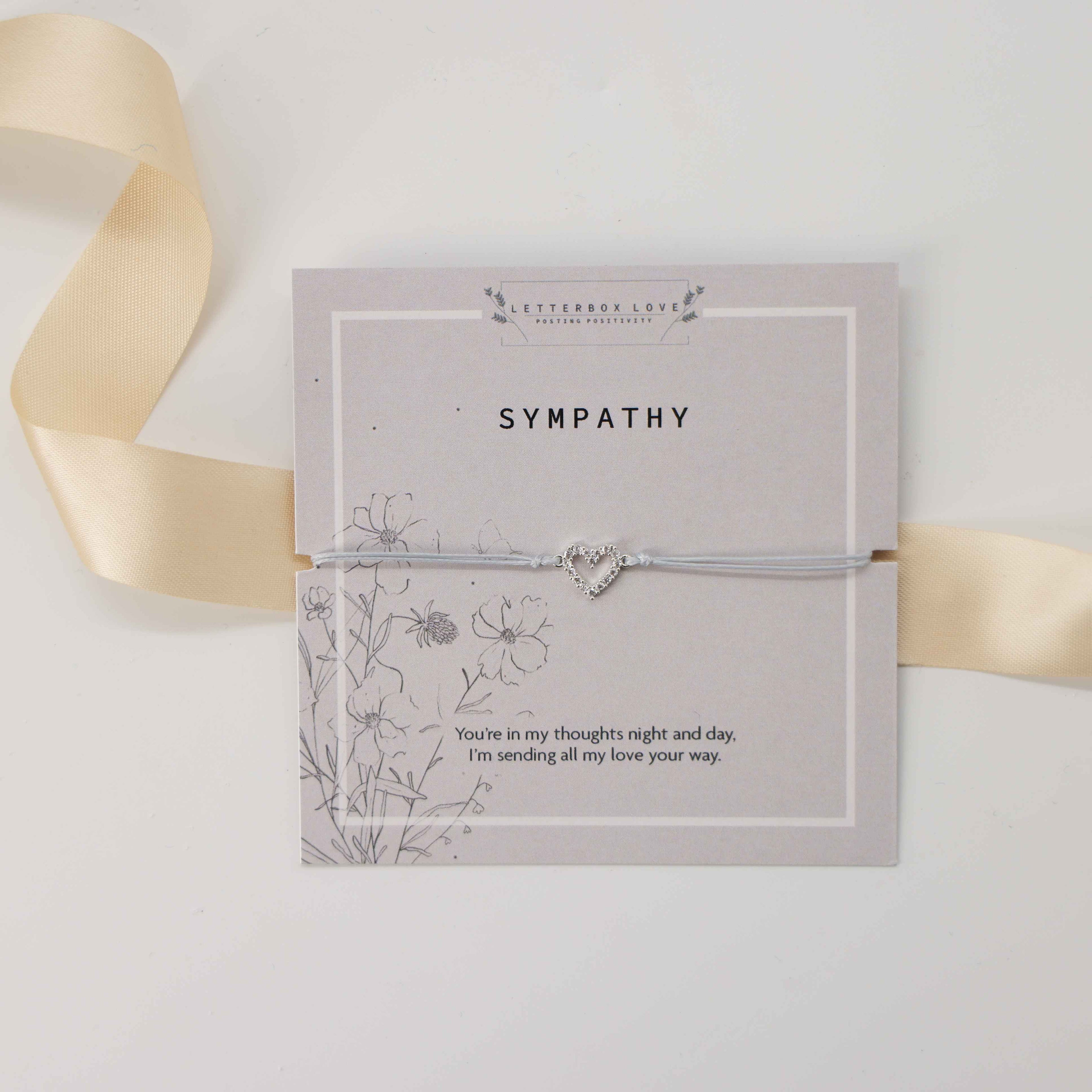Sympathy Wish Bracelet – delicate heart charm gift for comfort