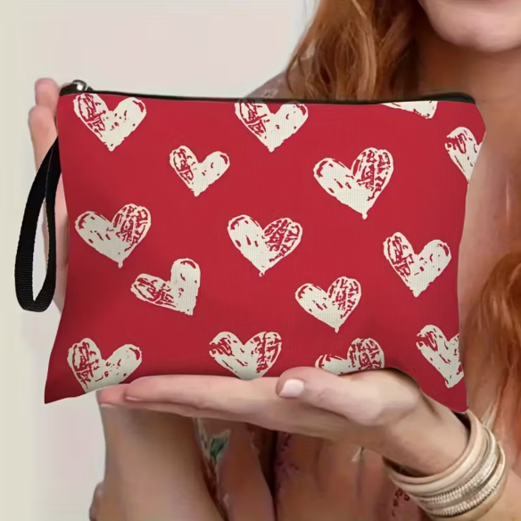 Gifts for her Heart Print Make Up Bags ideal for makeup and small essentials.