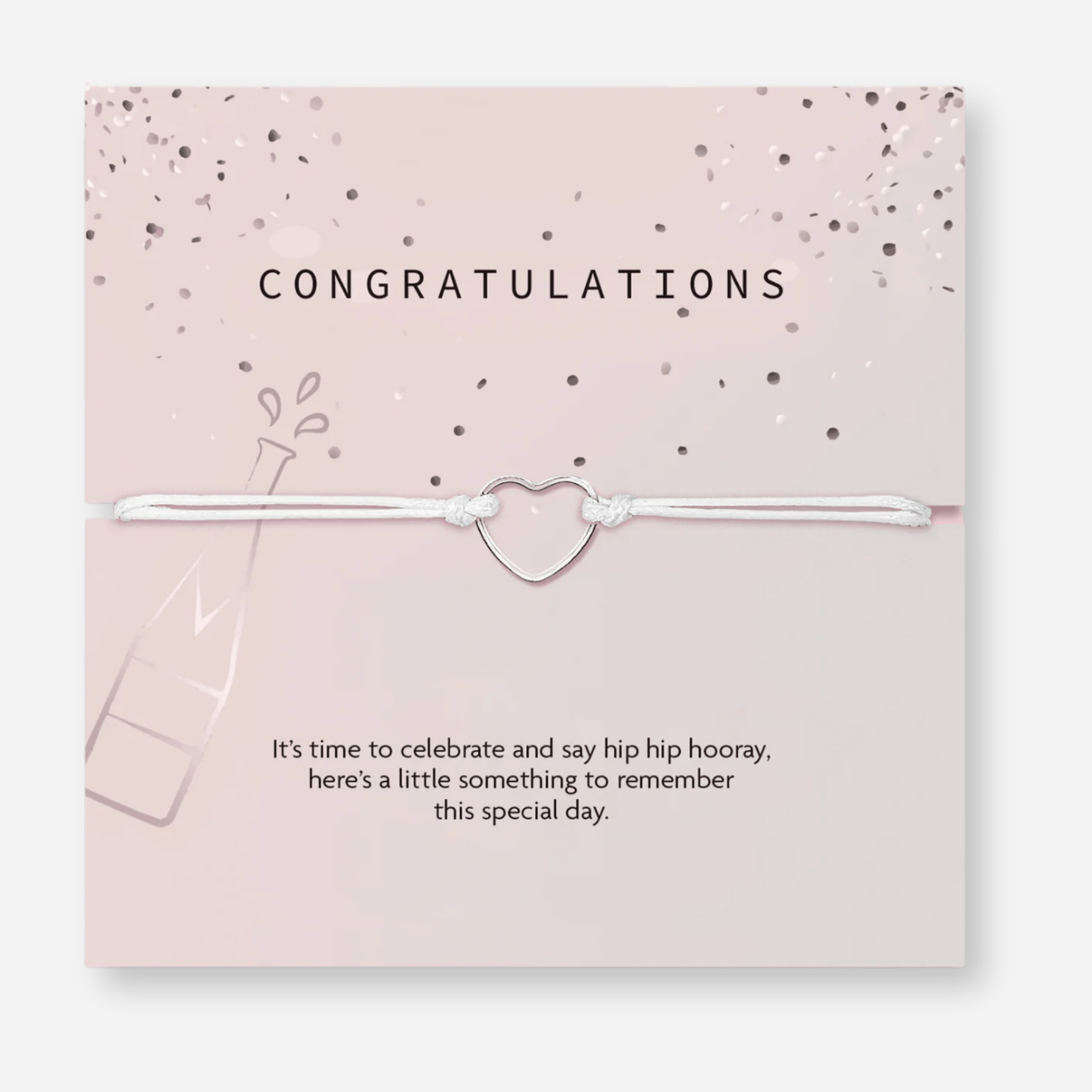 Congratulations Wish Bracelet – silver heart bracelet gift for her
