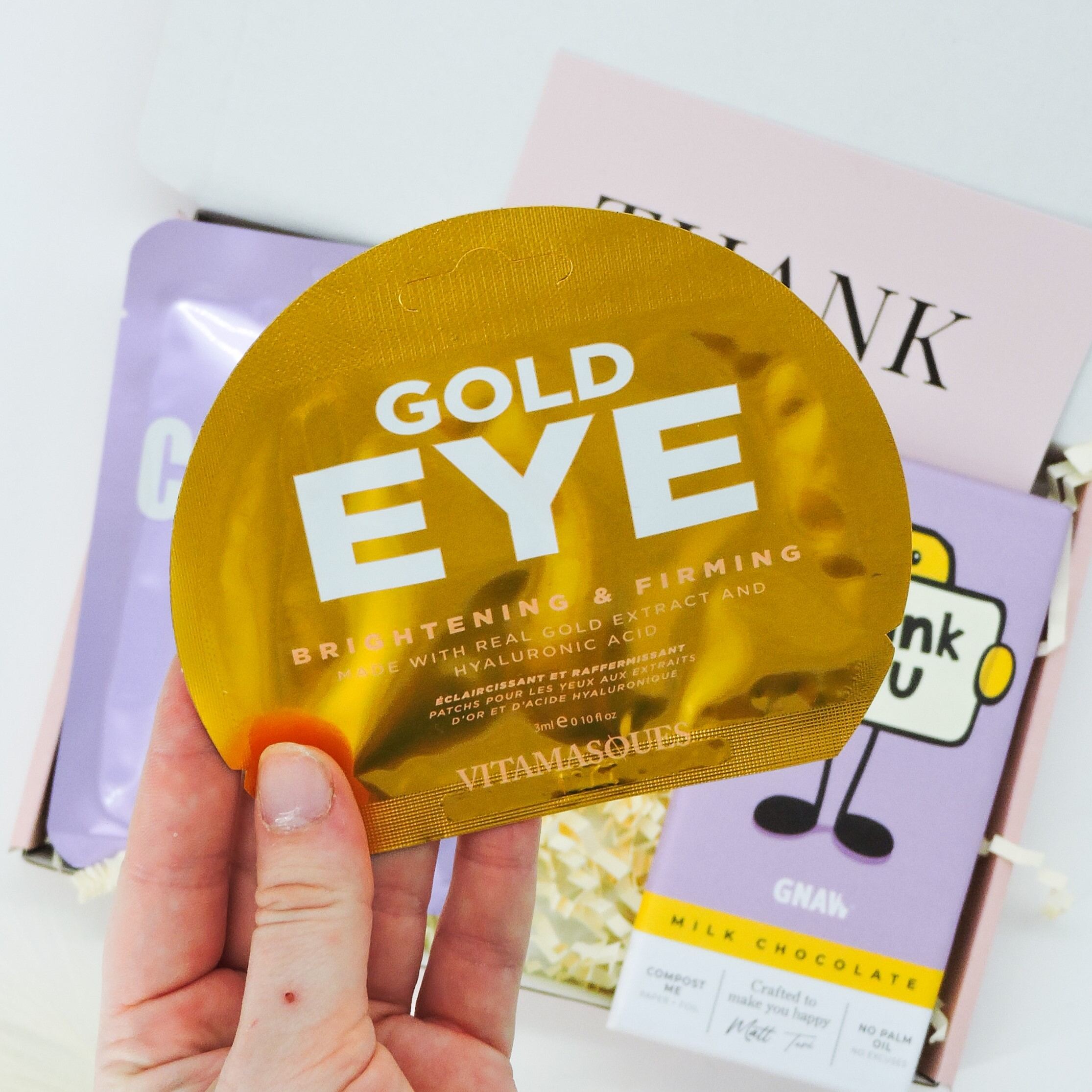 Ideas for present for teacher – You’re the Best gift with gold eye mask, thank-you chocolate, and self-care essentials