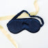 Satin Sleep Mask - Royal Blue, featuring a smooth satin finish and a gold ribbon accent, perfect for adding elegance to any pampering gift.