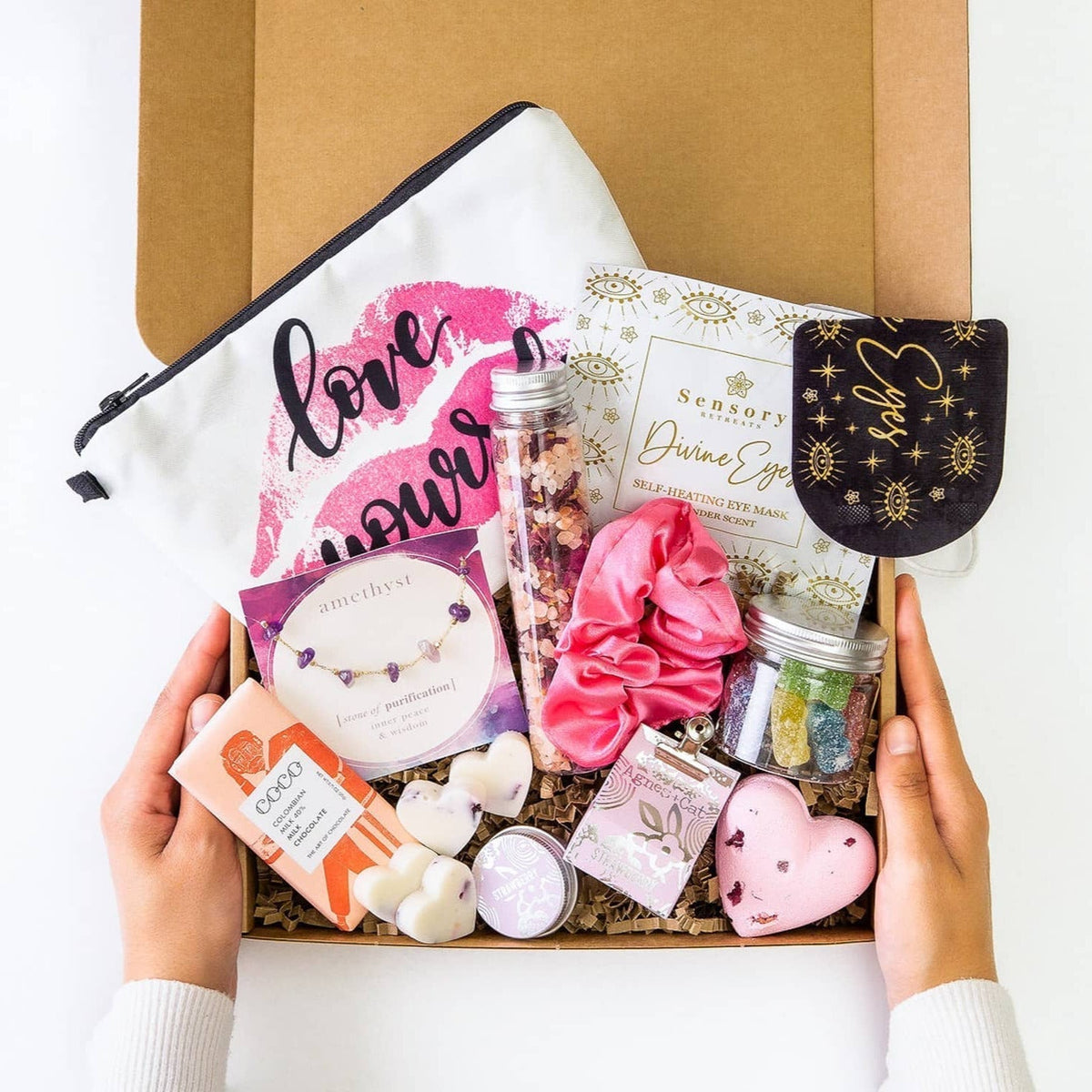 A beautifully presented self-care gift box
