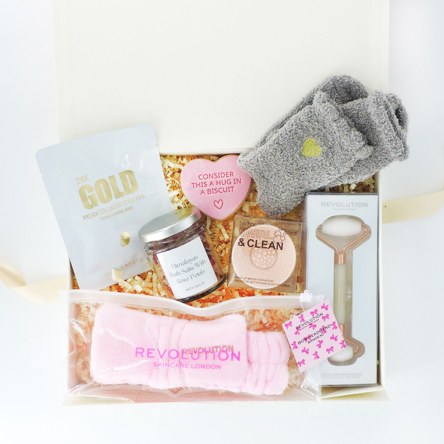 Self care gift for her filled with spa essentials for home spa experience from heavenly boxes