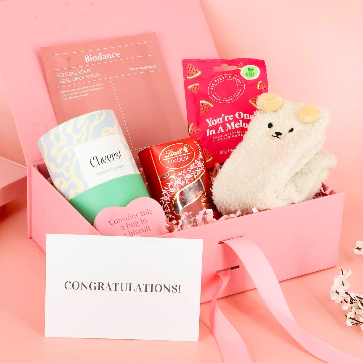 A beautifully presented self-care gift box