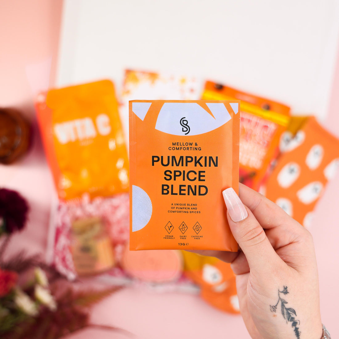Cosy autumn gifts – pamper box with pumpkin spice, candle, and sweet treats
