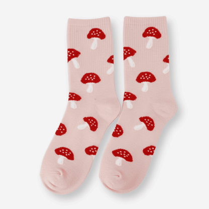 Self care gifts – Mushroom Print Socks for comfort and seasonal style