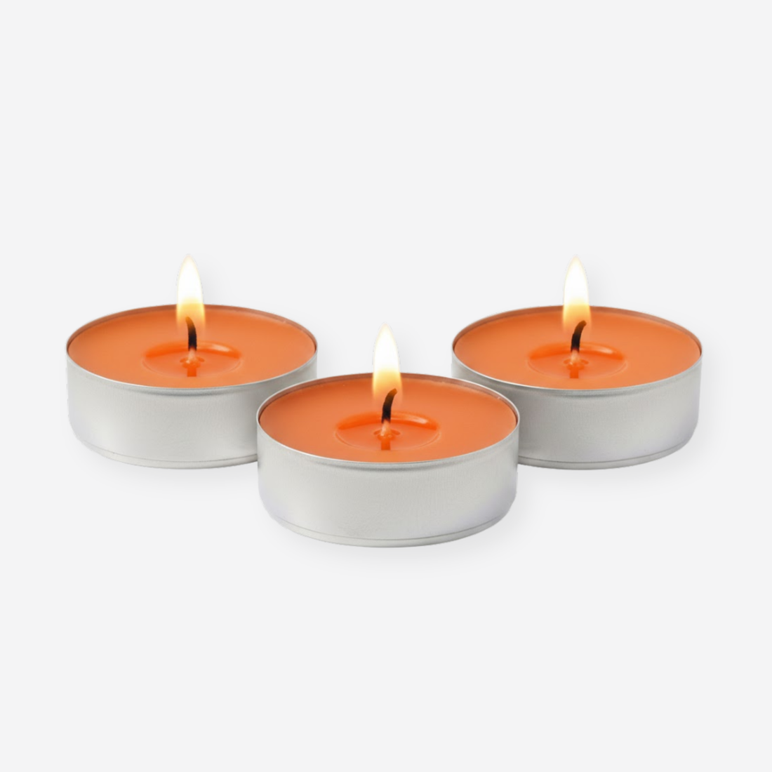 Self care gifts – orange tealight candle ideal for autumn evenings and spa moments