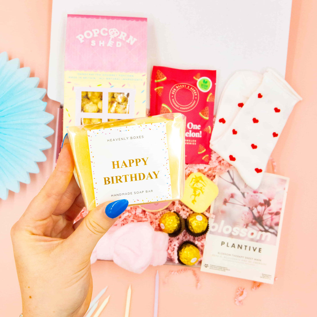 Fun birthday gift for her – You’re One in a Melon with sweets, skincare, and relaxing touches