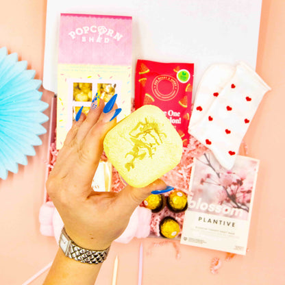 Birthday gift box for her – You’re One in a Melon with pampering extras and fun treats