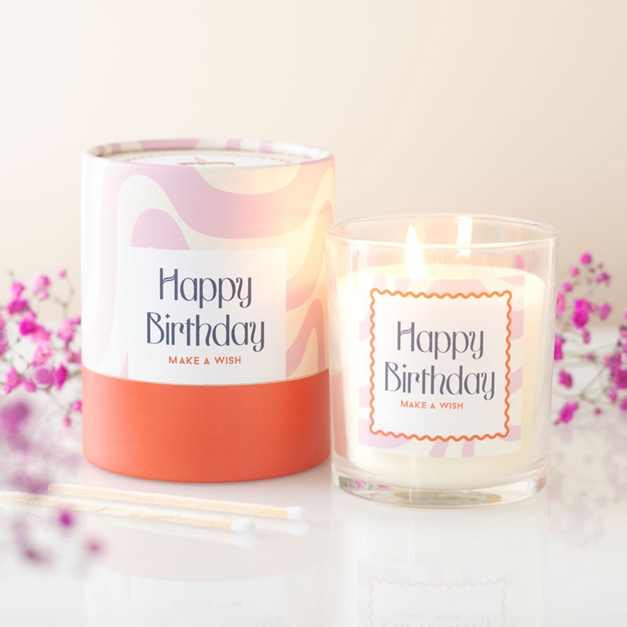 birthday gift for her – Happy Birthday vanilla cake scented candle