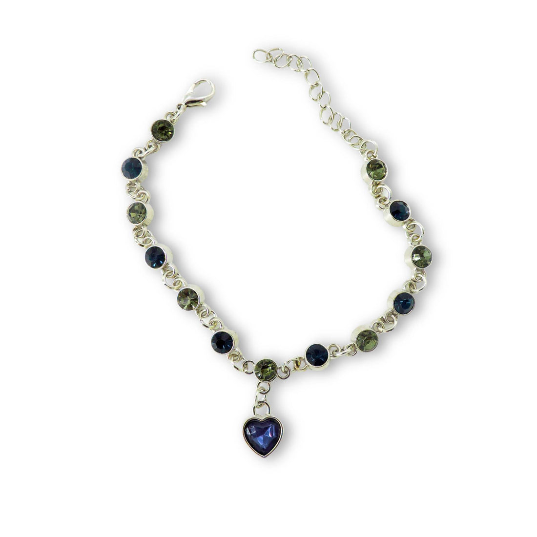 Blue Heart of the Ocean Bracelet featuring linked crystals and a heart-shaped charm, ideal for adding elegance and sparkle to any outfit.