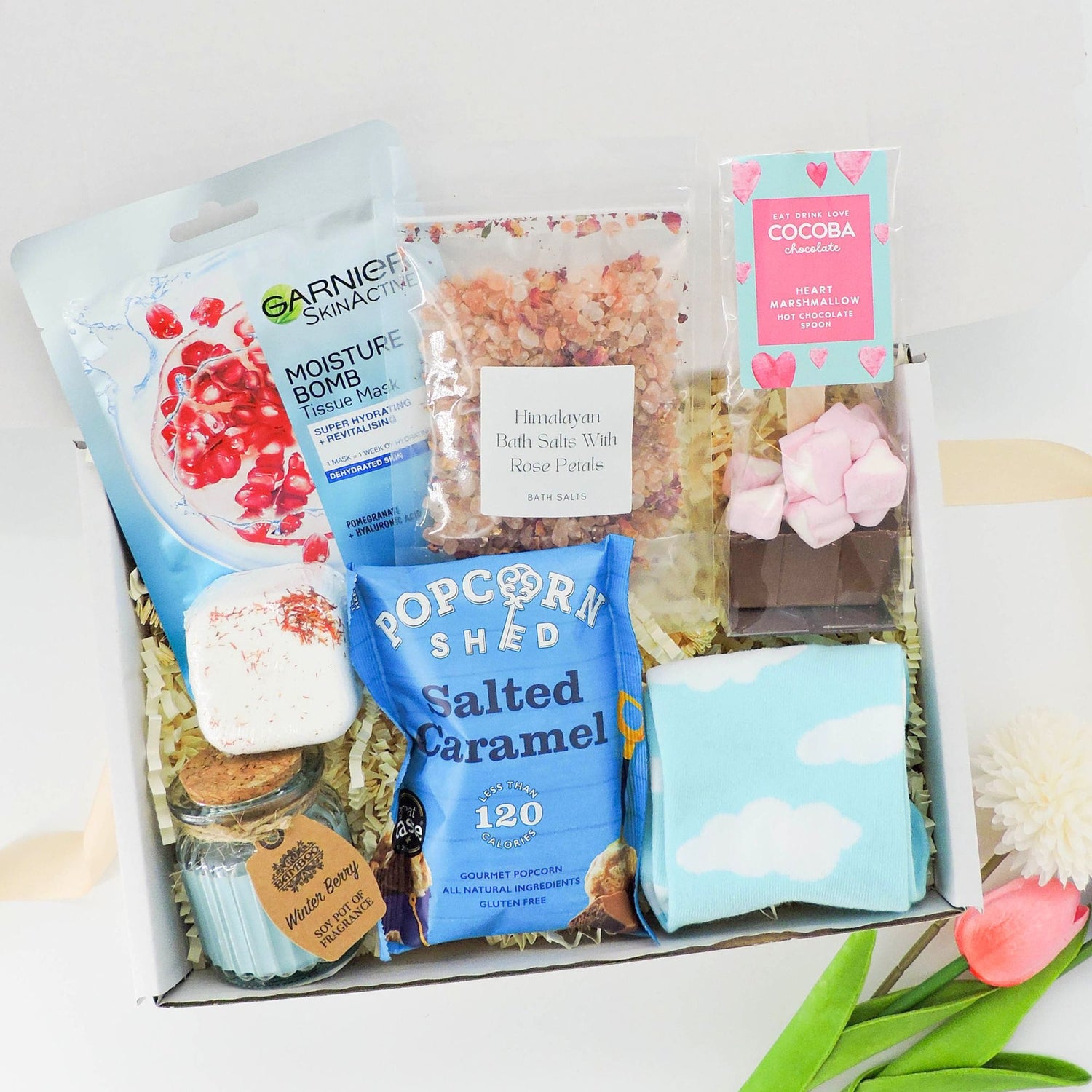 Turquoise Tranquillity Hug In A Box Gift Hamper – a luxurious self-care box to express gratitude.