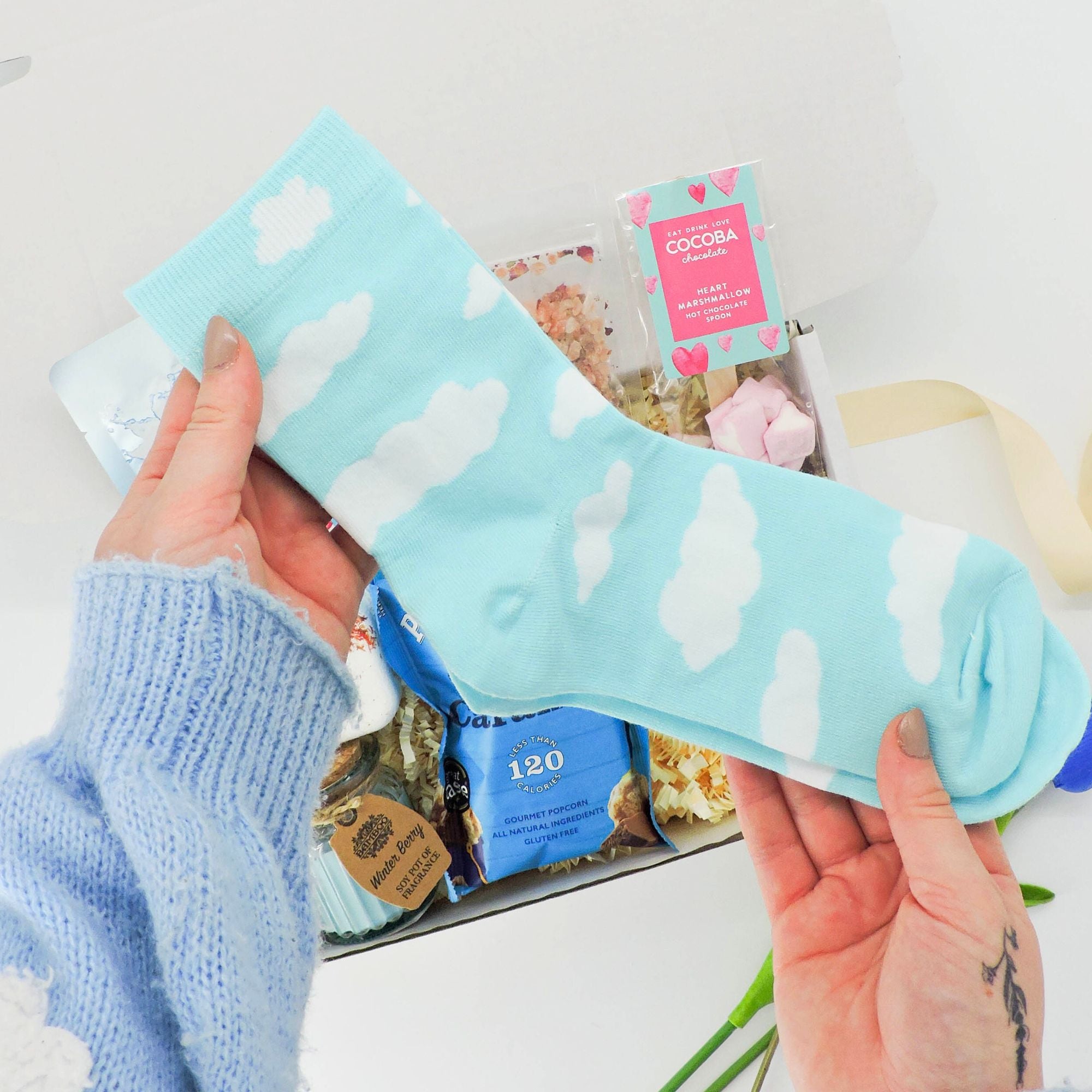 Hug In A Box Gifts – a soothing wellness hamper filled with indulgent pampering treats.