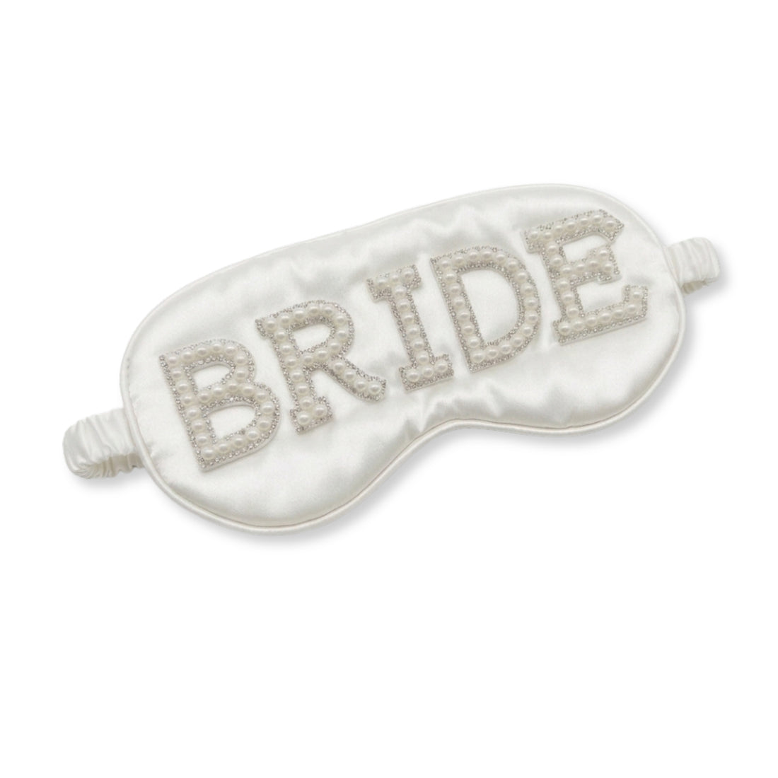 Bride Satin Sleep Mask adorned with sparkling rhinestones, elegantly designed for bridal moments, enhancing beauty and style during wedding preparations. Ideal bride gift for her
