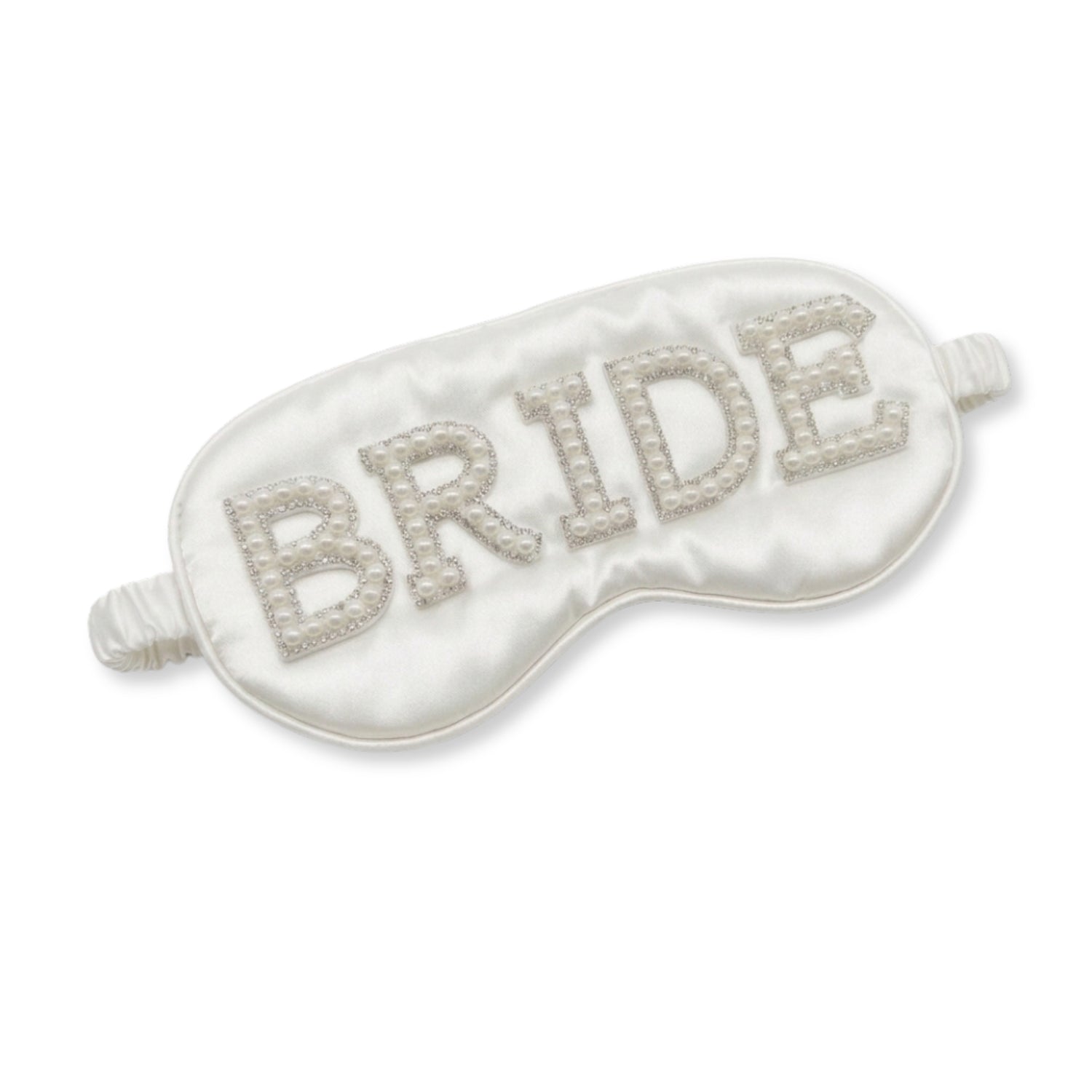 Bride Satin Sleep Mask adorned with sparkling rhinestones, elegantly designed for bridal moments, enhancing beauty and style during wedding preparations. Ideal bride gift for her