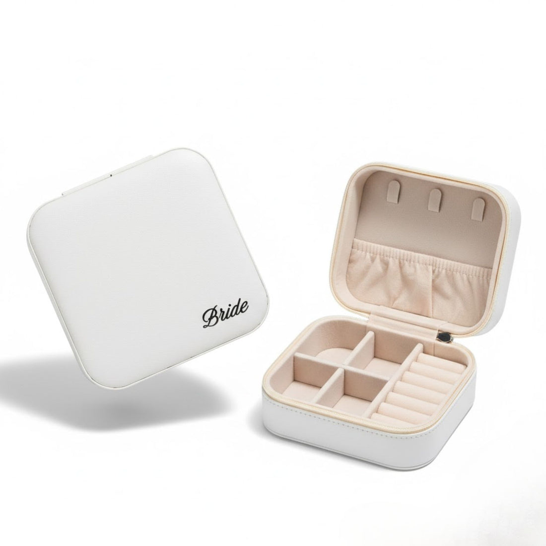 Bride Jewellery Box in ivory white – hen do gift with stylish bride detail