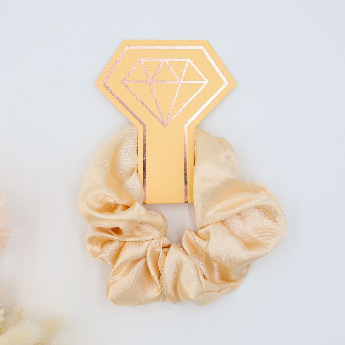 Bridesmaid gifts – satin Bridesmaid Hair Scrunchie champagne shade
