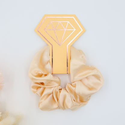 Bridesmaid gifts – satin Bridesmaid Hair Scrunchie champagne shade
