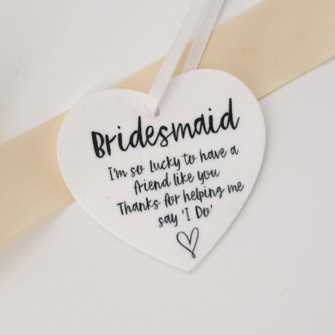 Bridesmaid Heart Keepsake – ceramic heart thank you gift