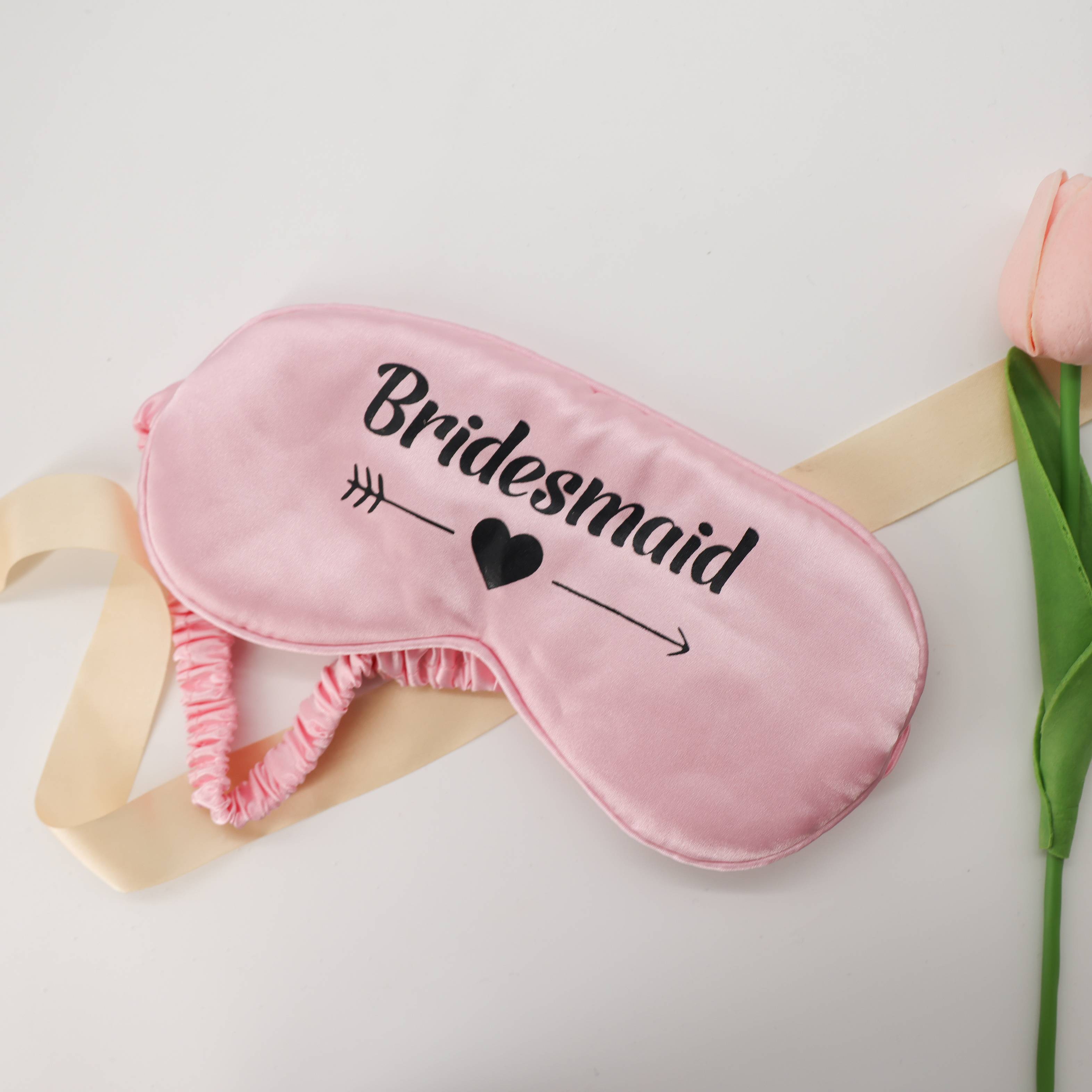 Bridesmaid Sleep Mask – pink satin eye mask hen do gift

