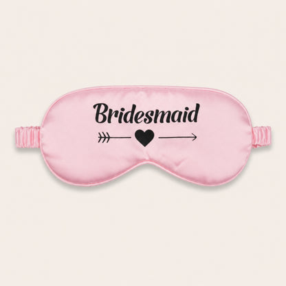 Bridesmaid Sleep Mask – Pink satin sleep mask gift for her
