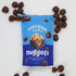 Popcorn Shed Chocolate-covered Caramel Popcorn: Close-up of popcorn coated in milk chocolate, bag showing popcorn bowl image, ideal indulgence for gifting, sharing, or personal treat.